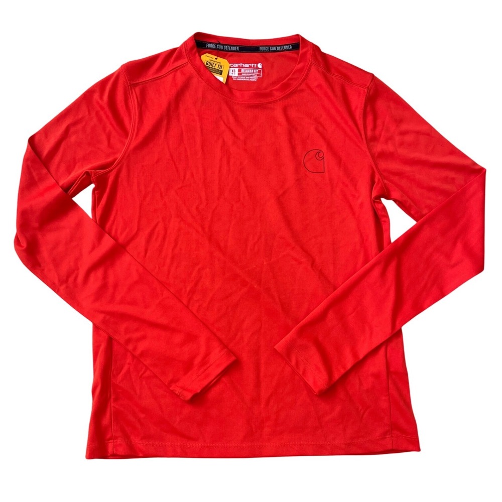 Carhartt Force Sun Defender Red Long Sleeve Graphic T-Shirt XS 106632-RB9